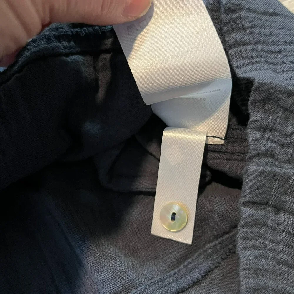 Quince 100% Organic Cotton Gauze Sleeveless Swing Dress, Indigo Blue, Large - Picture 9 of 11